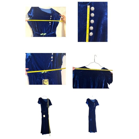 1930s Openhym's Debuvel Transparent Velvet Dress — Art Deco Silk Velvet Gown - Picture 3 of 16